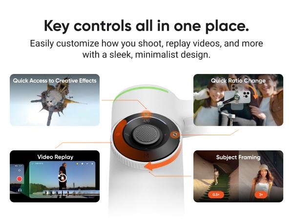 Insta360 Flow 2 Pro Standard Bundle - Foldable AI Phone Gimbal, Track in 200+ Apps with Apple DockKit, Multi-Person Tracking, 360º Pan Tracking, Built-in Tripod/Selfie Stick, iPhone/Android Portable Stabilizer