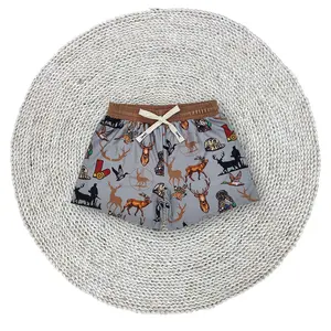 Baby Boys Brown Hunting Season Deer Duck Pattern Quick Try Beach Board Summer Swim Trunks Swimwear Shorts Bottom
