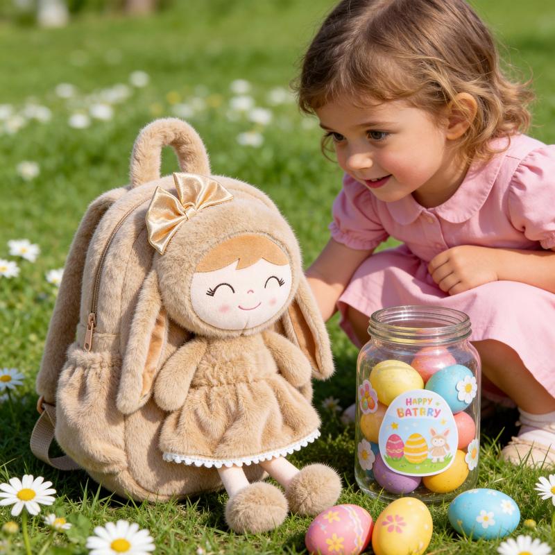 Gloveleya Easter Bunny Backpack for Toddlers - 11" Plush Doll Backpack with Detachable Rabbit Toy, Soft Stuffed Animal Bag for Girls 2-6 Years Old, Ideal Easter Basket Stuffer & Birthday Gift Gloveleya Easter Bunny Backpack for Toddlers - 11" Plush Doll Backpack with Detachable Rabbit Toy, Soft Stuffed Animal Bag for Girls 2-6 Years Old, Ideal Easter Basket Stuffer & Birthday Gift