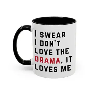 I Swear I Don't Love The Drama Mug TSwift Coffee Mug Singer Fan Mug Pop Culture Mug Best Friend Gift for Mom Gift Wife Gift Fandom Mug Birthday Gift Tea Cup, Fun Office Gift for Anyone Who Isn't Ready for the Day Yet  - scs16543