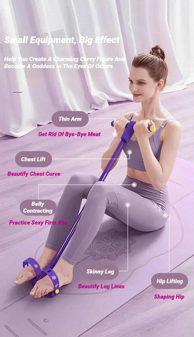 Six Tube Foot Pedal Tension Bands Home Gym Resistance Bands Elastic Pull Straps Tension Rope For Full Body Workout And Abdominal