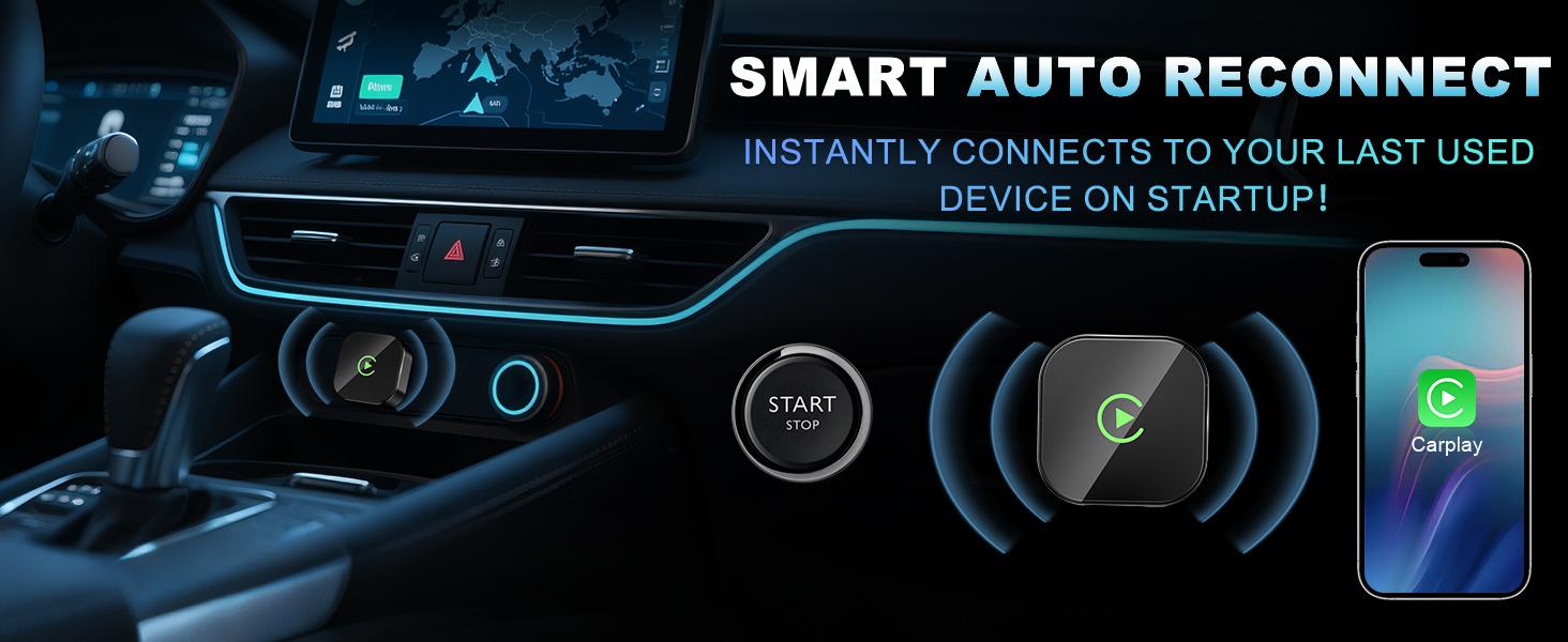 2025 Wireless carplay Adapter for iPhone/Android - Fast Connection,No Latency,Hands-Free Call wireless adapter Electronic Charger carplay dongle, suitable for factory wired CarPlay cars from 2016+,TIKTOKBLACKFRIDAY