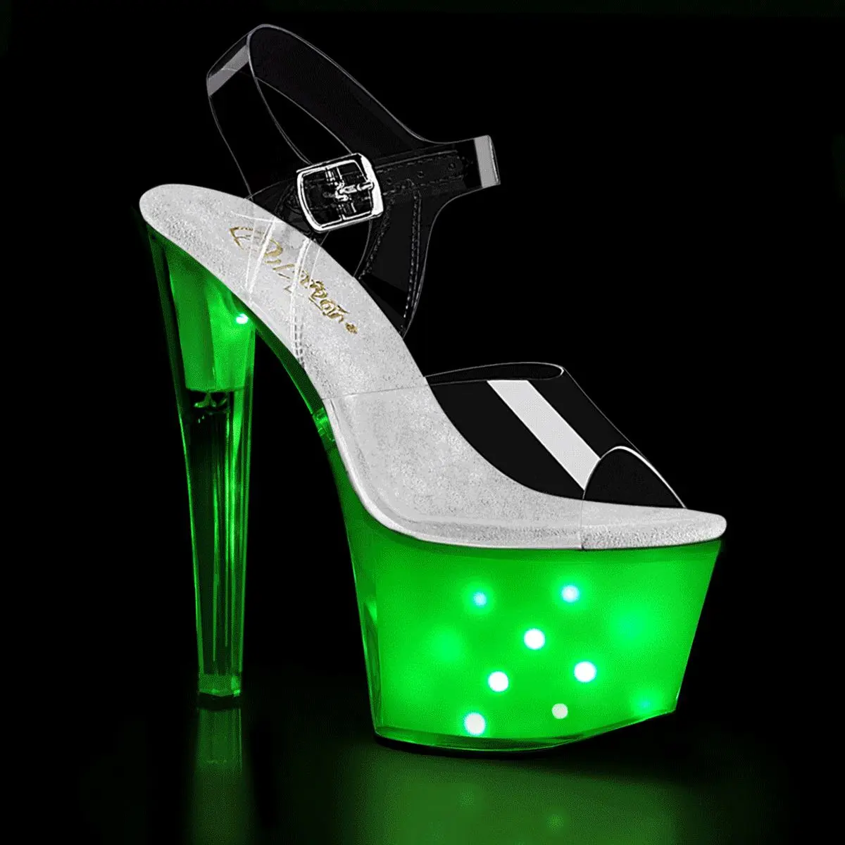 Women's Classy Illuminated Platform High-Heel Sandals - Illuminator-708, Decor-Enhanced Women's Shoe Heels