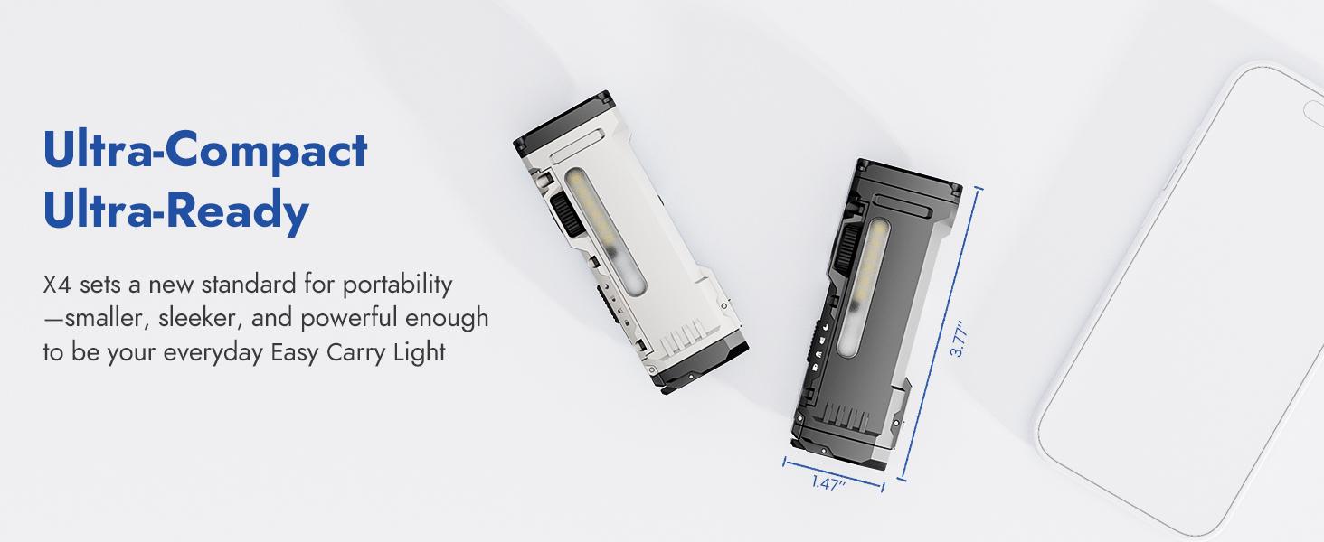 WUBEN X4 1500 lumens EDC Flat Flashlight, RGB Mood Light & Side Camping Lamp, Instant-On Tail Switch, USB-C Rechargeable, IP68 Waterproof for Camping, Hiking, Night Patrol