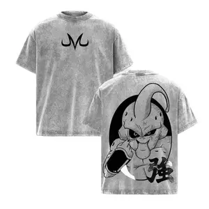 Majin Buu Vintage Washed T-Shirt - Iconic DBZ Anime Graphic Shirt for Fans, Premium Heavyweight Streetwear Tee, Cool Manga Top, Perfect Gift for Anime Lovers