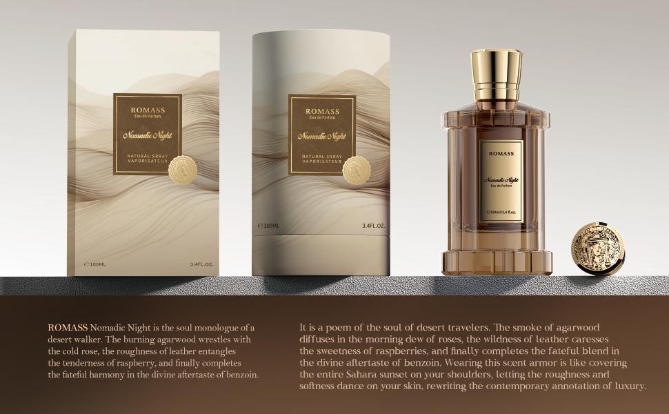 ROMASS Nomadic Night Eau de Parfum Unisex Fragrance with Smoked Oud, Desert Sage & Starry Amber | 3.4oz/100ml TikTokShopBlackFriday