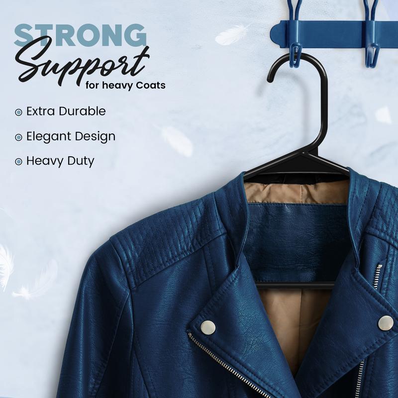 Utopia Home 50-Pack Space-Saving Plastic Hangers with Shoulder Hooks Durable & Versatile for Clothes Storage Hanging Organiser