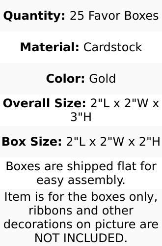 25 Pack Gold Butterfly Top Laser Cut Lace Favor Candy Gift Boxes