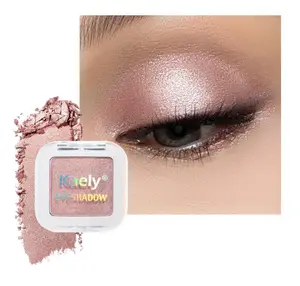 evpct Dusty Pink Champagne Single Eyeshadow Palette, Rose Gold Ice Pink Nude Glitter Cream Eye shadow Palette Singles Brightener Makeup for Older Women, High Pigment Waterproof Monochrome Eyeshadow