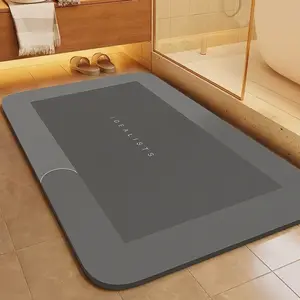 Large diatomaceous earth carpet - Quick Dry, Non-Slip, Soft, Absorbent Floor Mat, Non-Slip Mat, Suitable for Bathroom, Laundry Room, Bedroom, Study, Door Mat, Kitchen Mat, Shower Room, RV ，Absorbent Dark Gray bathroom decor Diatomite Rug Bathmat