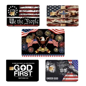 USA 250th Anniversary Credit Card, Inspirational Credit Card Stickers with Cross & Scripture Designs, Faith & Patriot Card Cover, Gift for Alduts, Men and Women