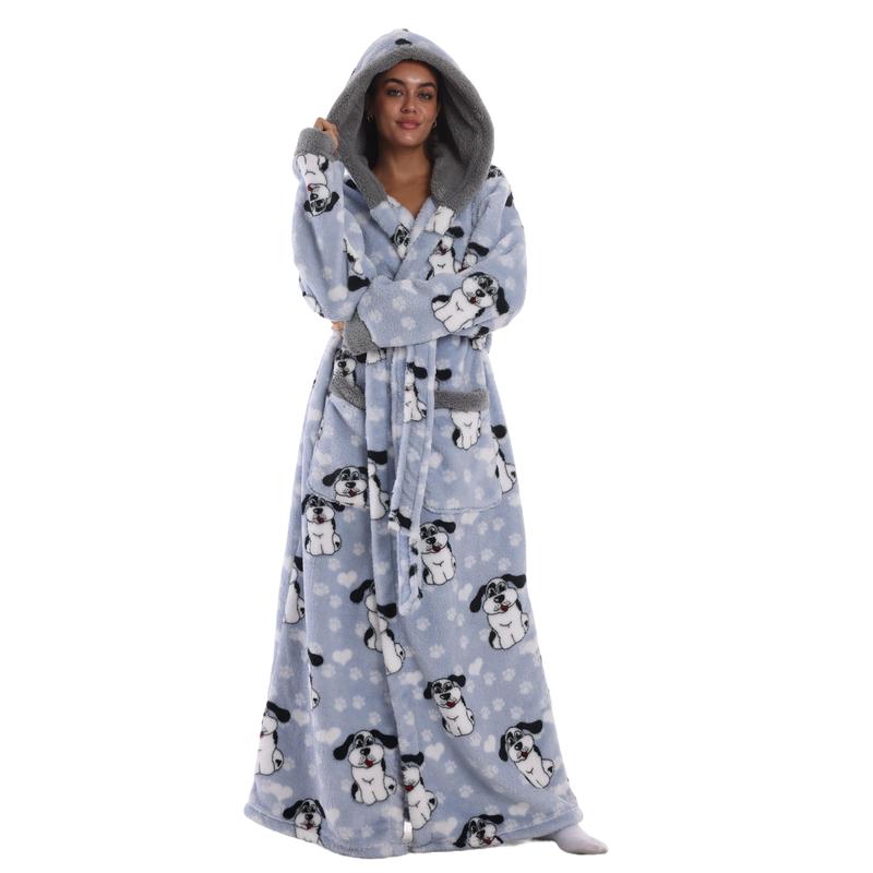 Msrlassn Valentine's Day Gift Cozy Soft Bathrobe Flannel Lined Hooded Robe for Women Men, Thickened Long Sleeve Pyjamas Cute Print Home Loungewear Sleepwear Msrlassn Valentine's Day Gift Cozy Soft Bathrobe Flannel Lined Hooded Robe for Women Men, Thickened Long Sleeve Pyjamas Cute Print Home Loungewear Sleepwear