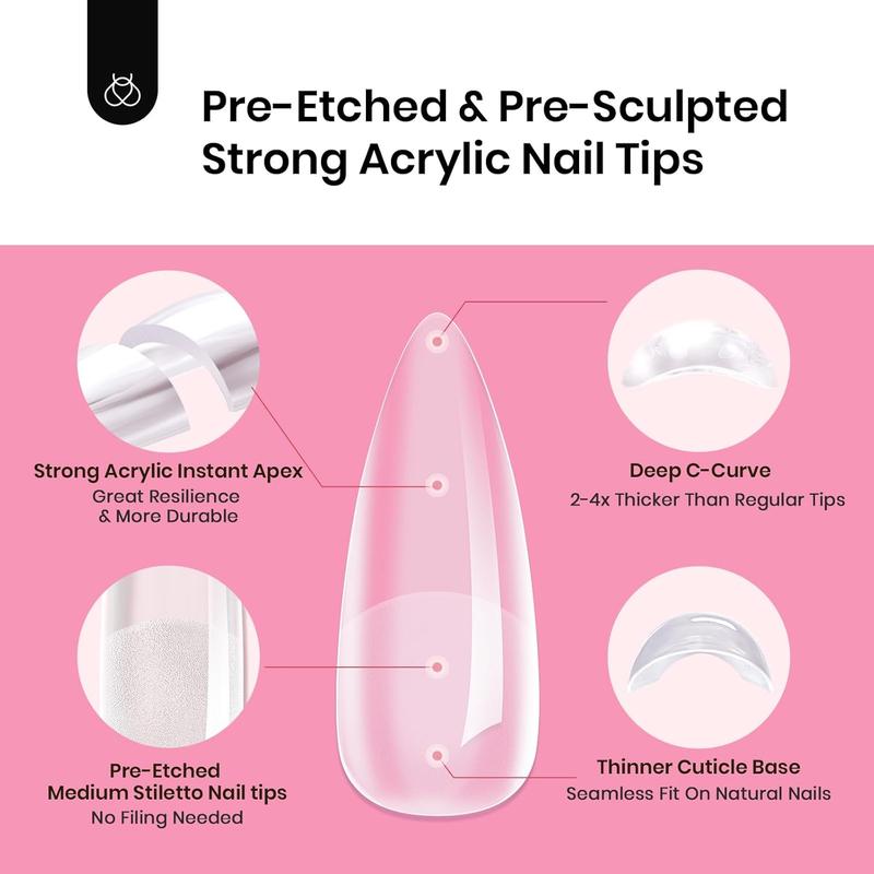 Beetles Tipex Instant Apex Nail Extension Tips Kit Coffin/Stilettol Shape Thick Acrylic Nail Flat Nails Manicure Gel press ons Nail Art DIY Nails Art #TikTokShopBacktoSchool