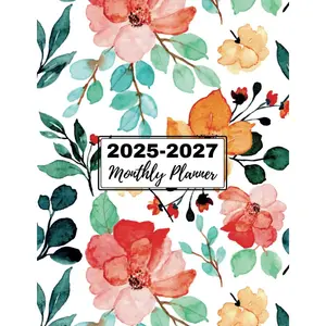 Monthly Planner 2025-2027: Large 3 Years Monthly Organizer and Schedule Book, January 2025 to December 2027 with Password Log, Contacts & Section Notes Paperback – December 9, 2023