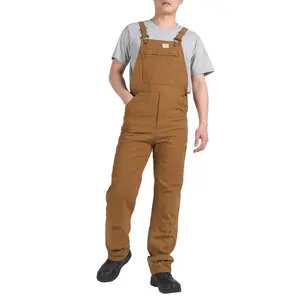 Men's Flex Canvas Bib Overalls - Relaxed Fit Lightweight Work Overalls with Adjustable Straps & Multiple Pockets, Stretch Comfort for Workwear Menswear Suits