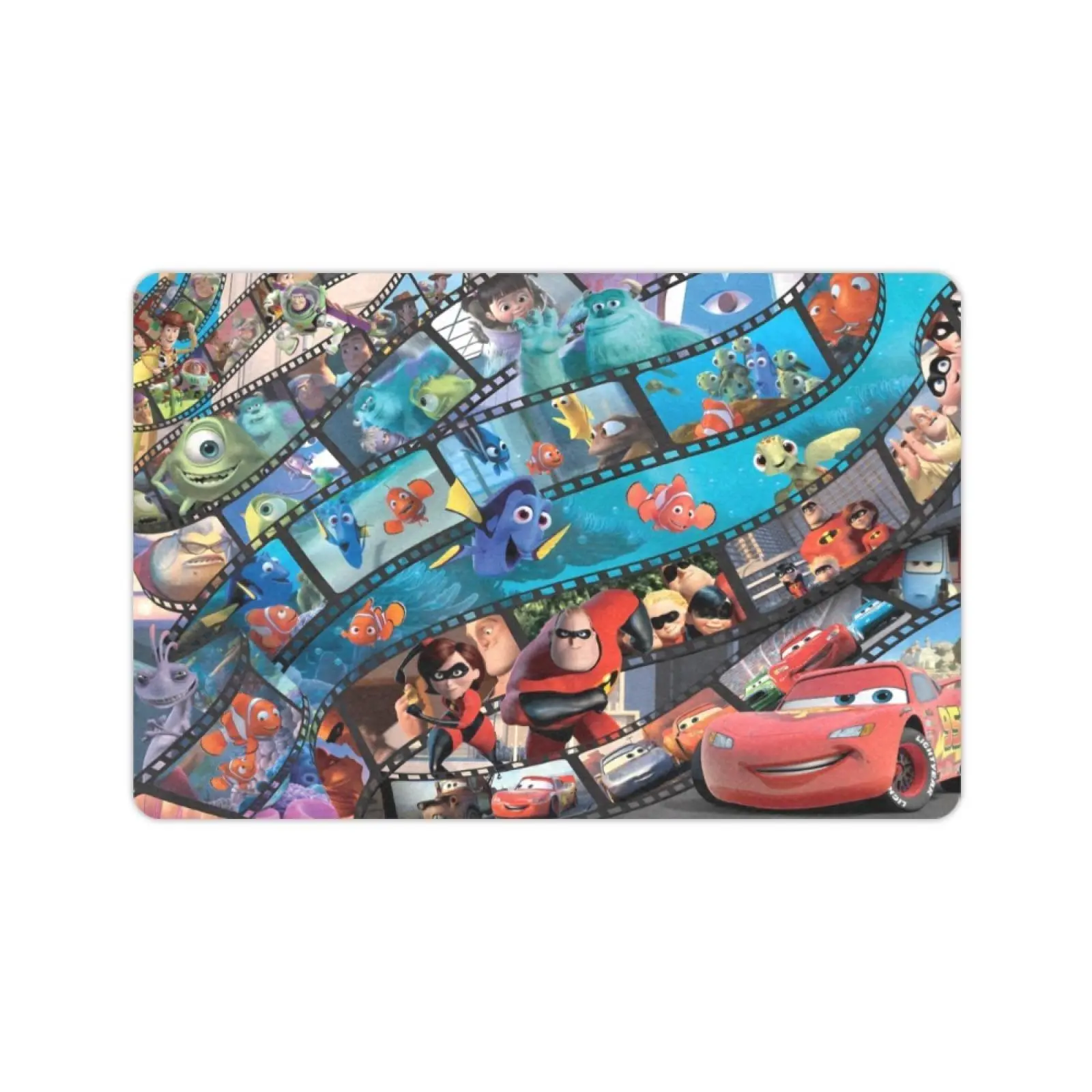 Disney Classic Pixar Cartoon Pattern Doormat, Vibrant Print Polyester Rug with Anti-Slip Base, Non-Slip Low-Profile Absorbent Washable Indoor/Outdoor Entrance Mat for Kids Bedroom Home Decor, Cartoon Pattern Rug, Rectangular