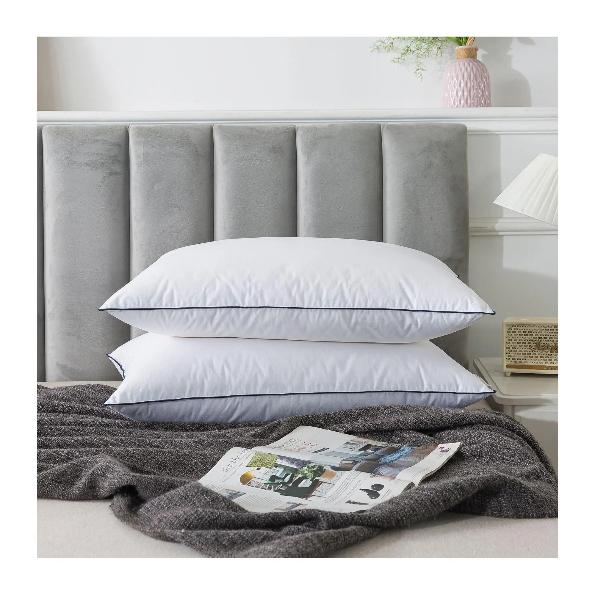Royal Velvet White European Down and Nano Feather Pillow- King