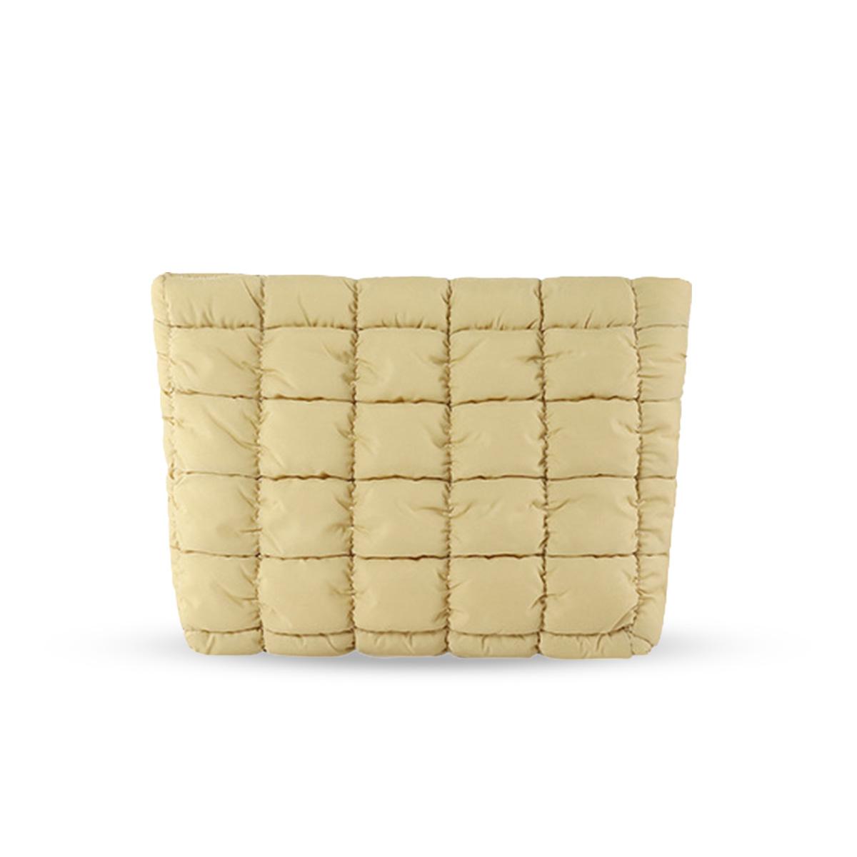 Solid color quilted design clutch bag, large capacity zipper travel storage bag, women's portable travel storage bag, back to school season, suitable for daily commuting and travel, school portable bag