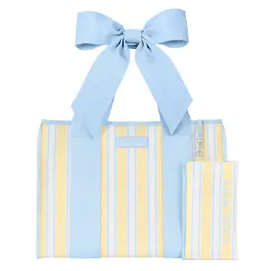 Jelly Tote Bag- Lemon Cabana Stripe