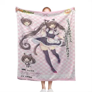 Aura Blankets Anime Nekoparas Kawaii Cute Comfortable Flanne Blanket Soft comforter sets throw for Couch Warm Flannel Blankets Bedroom Décor
