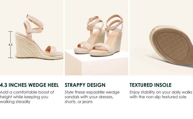 Dream Pairs Women's Open Toe Espadrille Platform Wedge Sandals