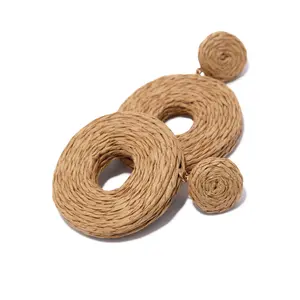 Calissa Woven Statement Earring - Tan