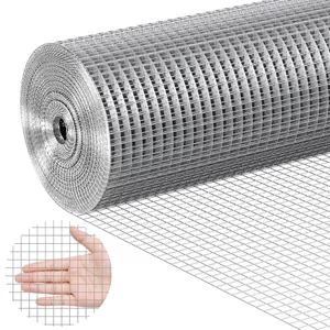 VEVOR Hardware Cloth,  1/2 inch 48in x 50 ft 19 Gauge, Hot Dipped Galvanized Wire Mesh Roll, Chicken Wire Fencing, Wire Mesh for Rabbit Cages, Garden, Small Rodents