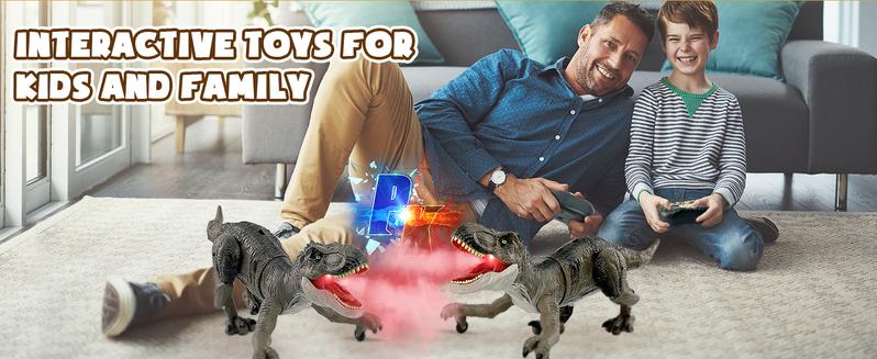Remote Control Dinosaur Animal Toy, Spinosaurus and T-rex, swift movement & water spray, gift for boys