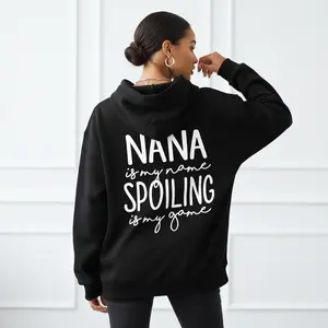 Women's Nana Spoiling Game Graphic Hoodie - Cotton Blend Long Sleeve Pullover Regular Fit |   Soft & Breathable Fabric, Durable Print, Everyday Comfort, Machine Washable, casual fashion beach picnic