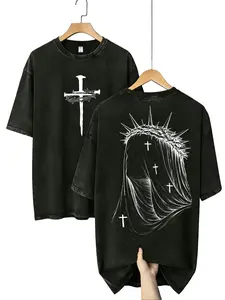 Isaiah 54:17 Bible Verse T-Shirt Washed, No Weapon Formed Christian Shirt, Sword and Angel Wings Faith Streetwear Graphic Tee, HOPE Jesus Apparel Church Outfit Gym Pump Cover