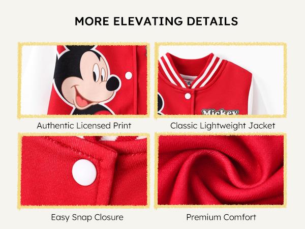 Disney Minnie Mickey Stitch Princess Frozen Elsa Marvel Jacket Lightweight Coat Button-Up Color Block Sweatshirt for Kids 2-14 Years Disney Minnie Mickey Stitch Princess Frozen Elsa Marvel Jacket Lightweight Coat Button-Up Color Block Sweatshirt for Kids 2-14 Years