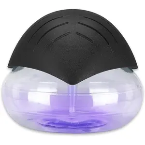 Water-Based Purifier, Water Filter Air Washer For Home and Office - Essential Oil Aroma Diffuser With 7 LED Color Night light - Small Air Cleaner For Smoke and Pets (Black)