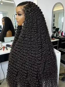 Loose Deep Wave 30 38 Inch 13X6 Hd Transparent Lace Frontal Human Hair Wigs Brazilian Pre Plucke 180 Density Natural Hairline 13X4 Lace Water Wave Human Hair Wigs Curly Hair 13X4 Lace Front Wig