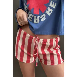 Madi Natural Red Stripe Shorts