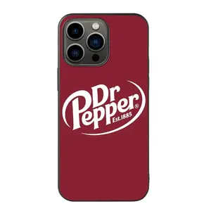 Dr Pepper Classic Logo Maroon Slim Liquid Silicone iPhone Cover for iPhone 11/12/13/14/15 16 Pro/Pro Max - Iconic Fandom Must-Have & Timeless Versatile Style
