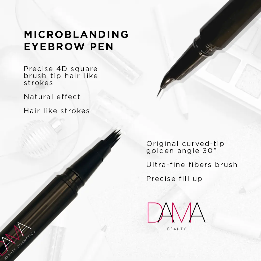 Microblade Eyebrow Pen - Eyebrow Makeup Products with Precise Tip, Waterproof, Sweatproof, Long-Lasting, Available in Dark Brown/Light Brown