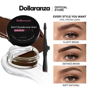 [EVERY STYLE] Dollaranza 2-in-1 Brow Gel & Pomade, Pro-Styling All-in-One Tint Kit (Gel y Pomada), waterproof,48H Hold, 5g+5g