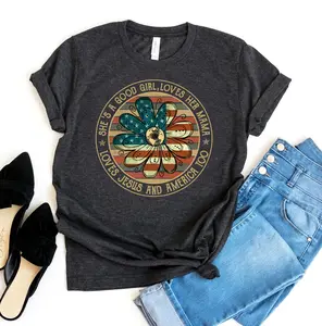 She Loves Jesus and America Too - Patriotic Christian T-Shirt