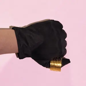 Vintage Gold Feng Shui Mantra Thumb Ring - Prosperity Energy Protection Band