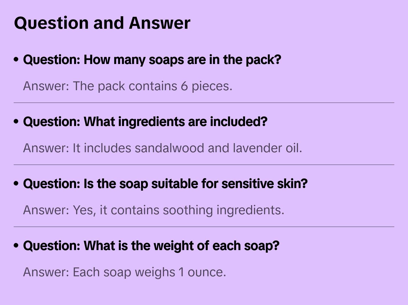 6 Piece Sample Soap Pack Skincare Face and Body Soap