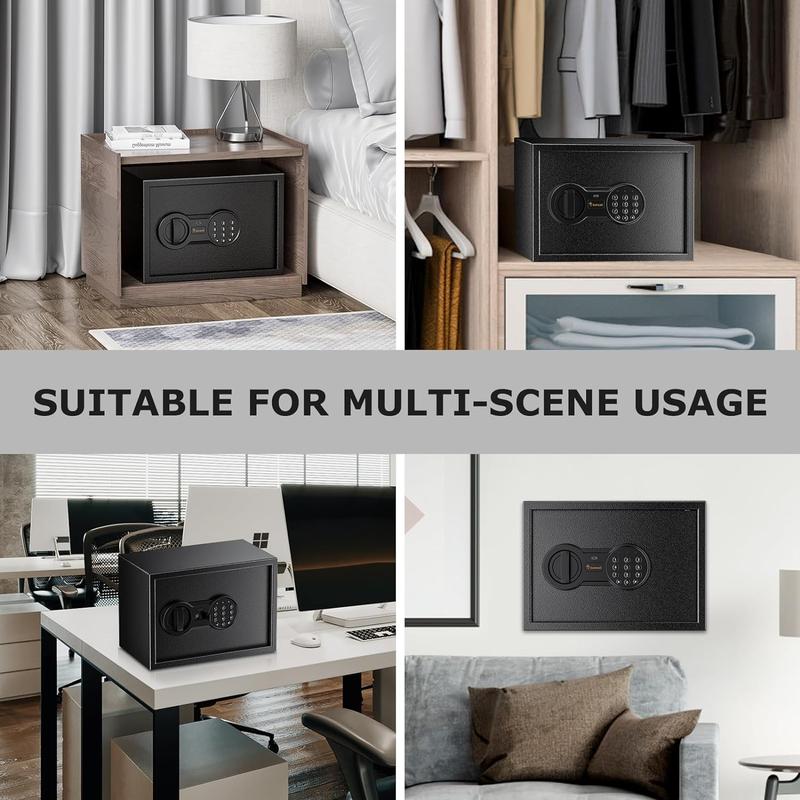 Bonsaii 0.20-2.50Cubic Feet Safe with Electronic Keypad,Removable Shelf,for Valuables,Jewelry,and Documents–Ideal for Home,Hotel,or Business 9.84x13.78x9.84