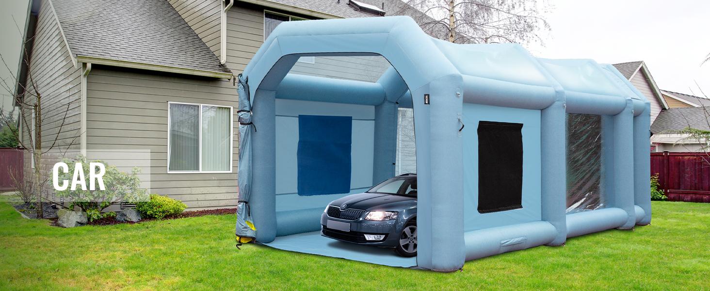VEVOR Inflatable Paint Booth, TikTokShopBlackFriday, 20x10x8ft Inflatable Spray Booth, Car Paint Tent Air Filter System for Car Parking Tent Workstation Motorcycle Garage