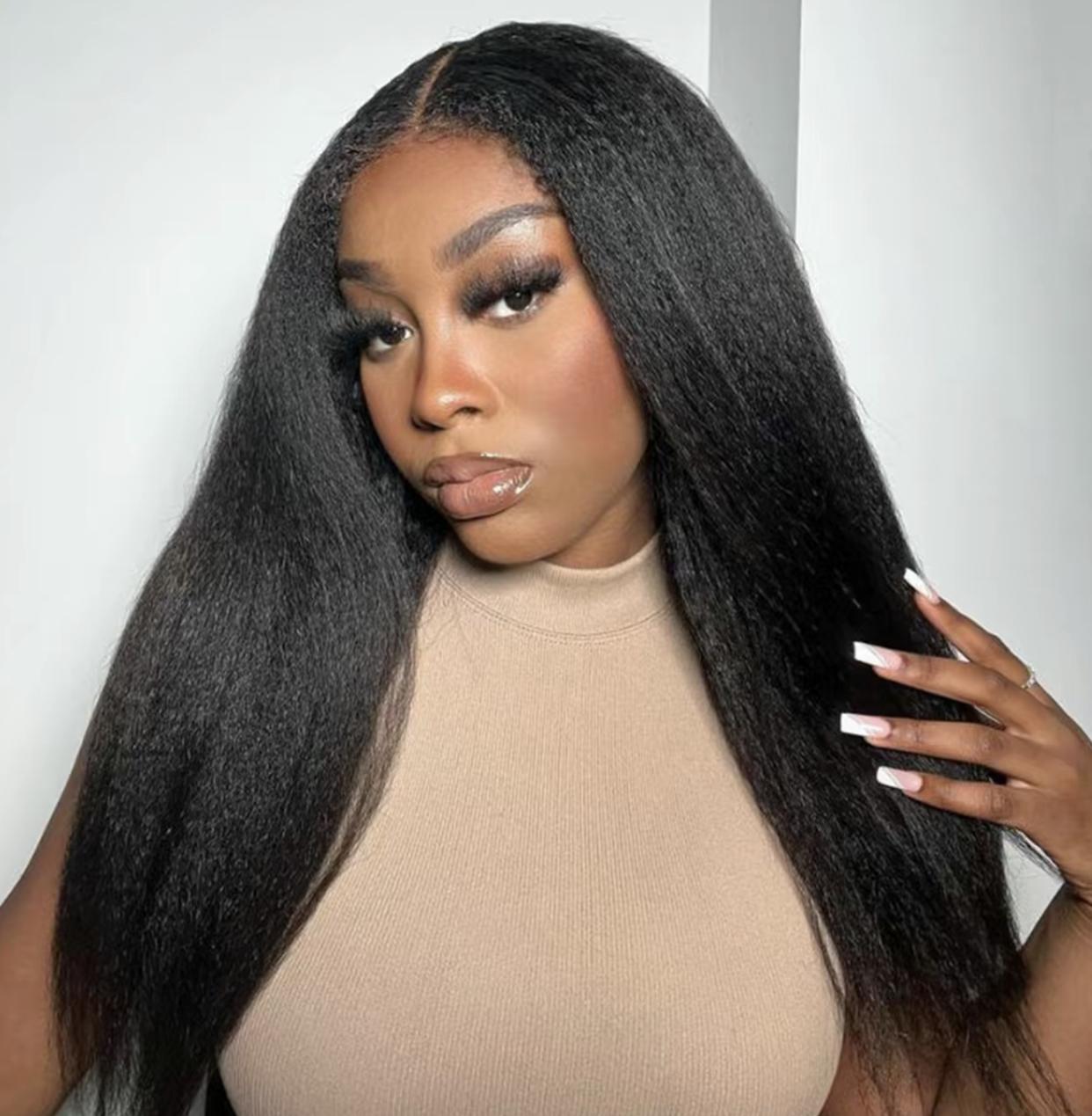 Mamushow 180% Density V Part Wig Human Hair Body Wave and Straight Human Hair Wigs for Black Women Upgrade U Part Human Hair Wig Full Head Clip In Half Wig