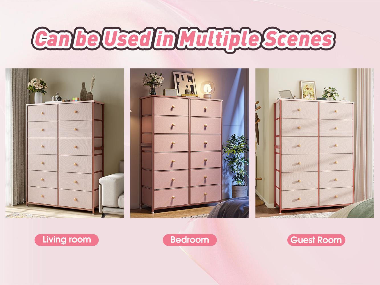 Homkdom 12 Drawers Tall Dresser for Bedroom, 52.2''H Dressers & Chests of Drawers with Wooden Tabletop, Metal Frame, Dressers for Bedroom, Hallway, Closet, Sweet Gift for Her Valentine's/Birthday Homkdom 12 Drawers Tall Dresser for Bedroom, 52.2''H Dressers & Chests of Drawers with Wooden Tabletop, Metal Frame, Dressers for Bedroom, Hallway, Closet, Sweet Gift for Her Valentine's/Birthday