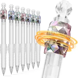 8 Pcs Gel Pens 0.7mm Fidget Rotating Black Ink Fine Point Smooth Writing Soft Grip Quick-dry Gel Pens for Journaling Cute School Office Supplies for Women Men