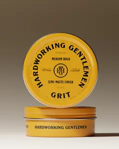 Hardworking Gentlemen GRIT Medium Hold Semi-Matte Finish 7 Natural Ingredients 3 OZ Clean Performance Timeless Style