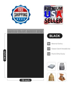 19x24 Black Poly Mailers – Waterproof, Tear‑Resistant Shipping Bags (50 Pack)
