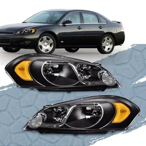 CROSSDESIGN Black Housing Amber Corner Headlight Lamps Fits 06-16 Chevy Impala Limited 2X