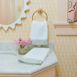 Powder Bath Towels pleated with Liberty London (pair)