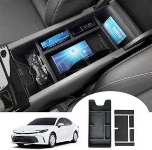 Canvcle Center Console Organizer for 2025 Toyota Camry Accessories Armrest Storage Box Secondary Insert Tray with Anti-Slip Mat